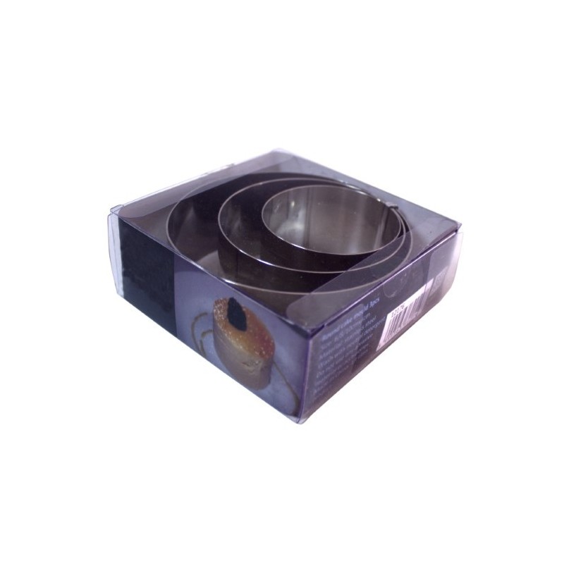 Set forme rotunde din inox, 3 mărimi, esențialele pentru un plating profesional și aranjarea garniturilor în farfurii, 3 buc 