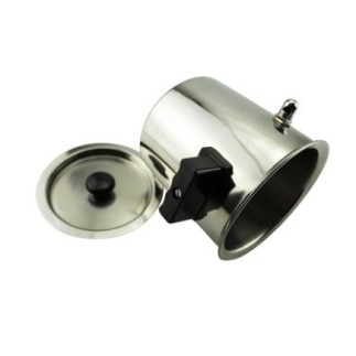oală pentru fiert lapte din inox cu fluier și capac