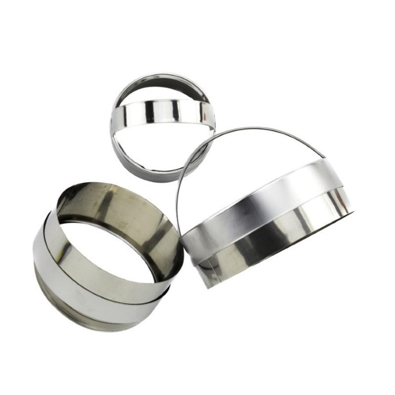 Set de inele cu mâner, rotunde, din inox, perfecte pentru tăiat și modelat aluat fraged de patiserie sau foietaje, 3 mărimi