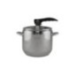 Oală sub presiune din inox, pentru gătire rapidă cu supapă de siguranță și etanșare perfectă, pentru supe și tocănițe, cuctă 5L oală sub presiune din inox cu două mânere laterale și mâner negru din ebonită deasupra pe capac
