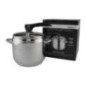 Oală sub presiune din inox, pentru gătire rapidă cu supapă de siguranță și etanșare perfectă, pentru supe și tocănițe, cuctă 5L cuctă din inox lângă cutia de carton în care este ambalată