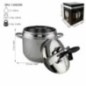 Oală sub presiune din inox, pentru gătire rapidă cu supapă de siguranță și etanșare perfectă, pentru supe și tocănițe, cuctă 5L oală sub presiune 5 L cu specificații despre greutate capacitate și dimensiuni
