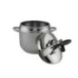 Oală sub presiune din inox, pentru gătire rapidă cu supapă de siguranță și etanșare perfectă, pentru supe și tocănițe, cuctă 5L oală sub presiune din inox cu capac cu sistem de închidere etanșă sprijinit de ea