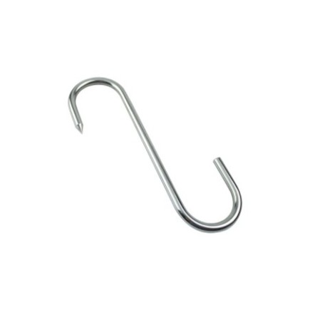 cârlig din inox în formă de S cu un capăt ascuțit pentru agățat carnea în cămară
