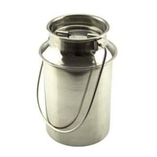 bidon din inox cu capac și mâner lung pentru păstrat alimente