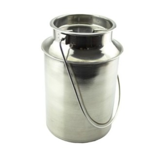 bidon din inox cu gură largă pentru depozitat alimente cu mâner lung și capac