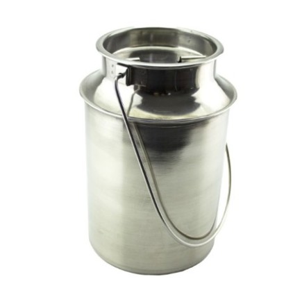 bidon din inox cu gură largă pentru depozitat alimente cu mâner lung și capac