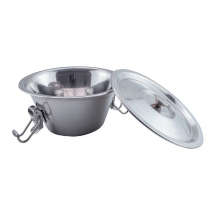 Bol inox cu capac și cleme de prindere, pentru depozitare și transport alimente, ideal pentru mâncare gătită, 1.5L