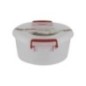 set de 4 caserole rotunde din plastic transparent cu clipsuri și etichetă transparentă