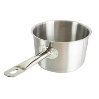 cratiță rotundă din inox pentru gătit profesional cu un singur mâner