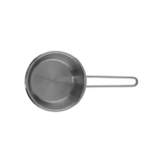cratiță din inox rotundă cu un mâner dublu cu vedere de sus
