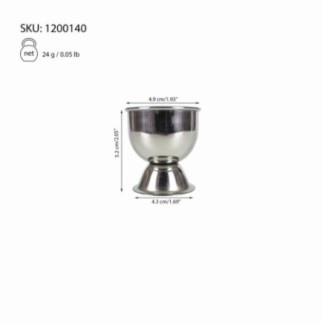suport din inox pentru ou fiert cu informații despre dimensiuni și greutate