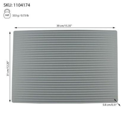 Suport de uscat vase din elastomer, ideal pentru scurgere și uscare rapidă, protecție pentru blat și drenaj eficient, 39x31 cm