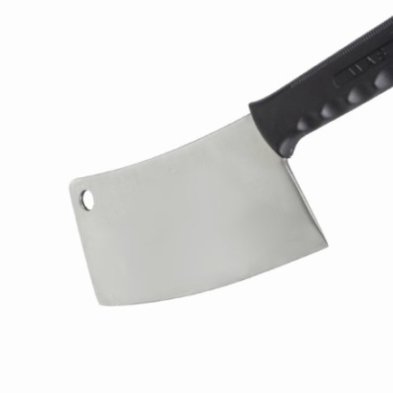 Satâr profesional cu lamă rezistentă din oțel inoxidabil și mâner ebonită, esențial pentru tranșat carne și tocat oase