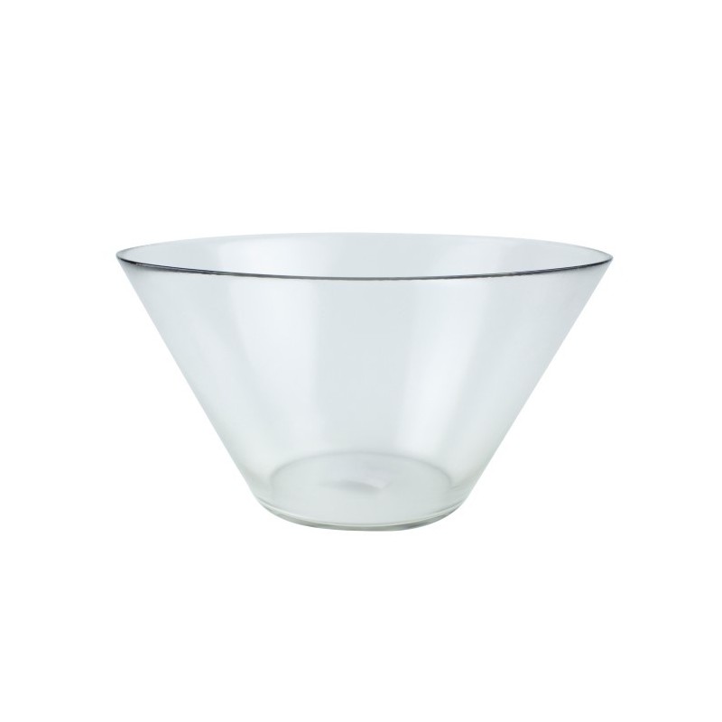 Bol din sticlă adânc, formă conică, ideal pentru supe, salate și servire elegantă, compatibil microunde și mașina de spălat vase