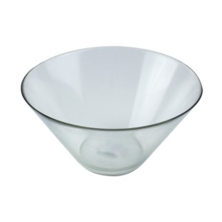 Bol din sticlă adânc, formă conică, ideal pentru supe, salate și servire elegantă, compatibil microunde și mașina de spălat vase