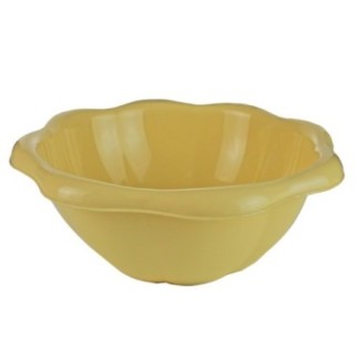 castron rotund din plastic cu margini ondulate pentru servit la masă