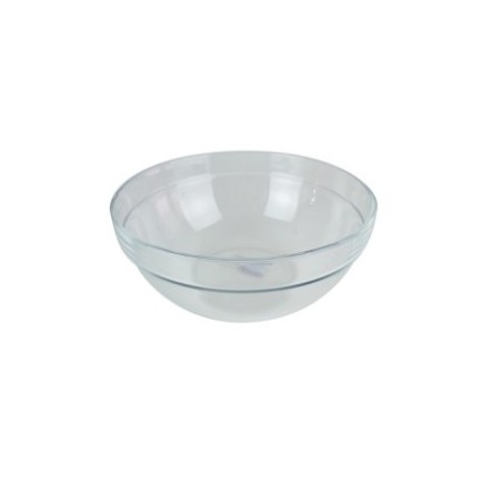 Bol rotund din sticlă potrivit pentru salate, supe, aperitive și deserturi, design elegant și compact, stivuibil, 370 ml