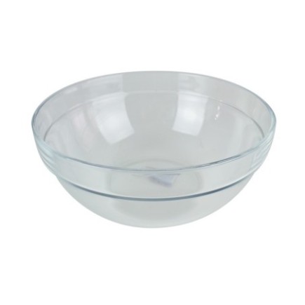 Bol rotund din sticlă potrivit pentru salate, supe, aperitive și deserturi, design elegant și compact, stivuibil, 1.8L