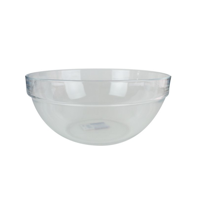 Bol rotund din sticlă potrivit pentru salate, supe, aperitive și deserturi, design elegant și compact, stivuibil, 2.9L