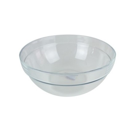 Bol rotund din sticlă potrivit pentru salate, supe, aperitive și deserturi, design elegant și compact, stivuibil, 1L