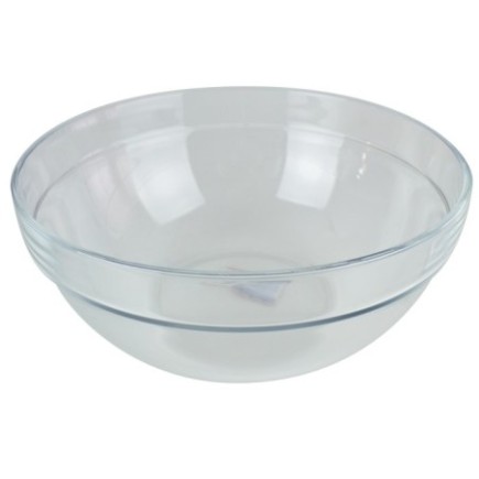 Bol rotund din sticlă potrivit pentru amestecat, gătit, sau servit supe, ciorbe și deserturi, stivuibil, 4.2L