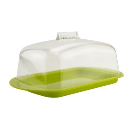 untieră din plastic verde cu capac transparent
