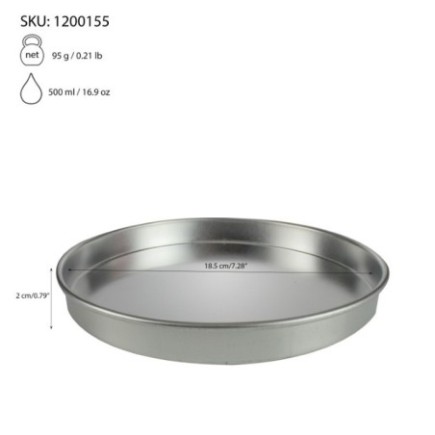 Tavă de copt din tablă cositorită, rotundă cu bordură, rezistentă, perfectă pentru pizza, plăcinte și quiche, diametru 19 cm