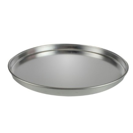 formă rotundă din tablă cositorită cu bordură pentru copt pizza