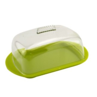 Untieră din plastic cu capac protector transparent, perfectă pentru păstrarea untului proaspăt în frigider, ușor de depozitat