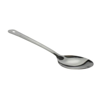 lingură mare de gătit din inox cu mâner plat cu orificiu de agățat