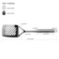 paletă de bucătărie din inox cu fante diagonale pentru gătit și informații despre dimensiuni