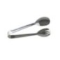 clește pentru servit salate cu o parte în formă de lingură și cealaltă de furculiță fabricat din inox