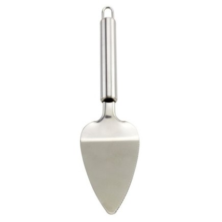 paletă din inox pentru servit felii de tort cu mâner rotunjit cu agățătoare