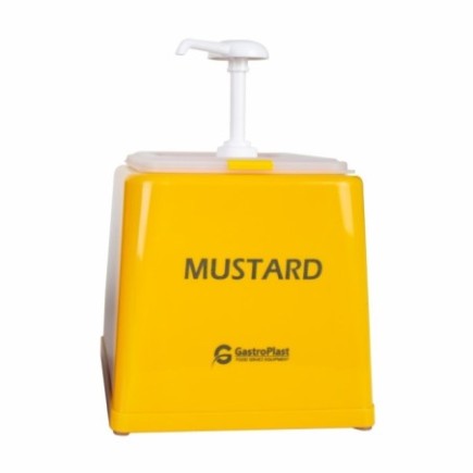 dozator cu pompă pentru muștar din plastic galben