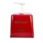 dozator de sos cu pompă din plastic roșu pentru ketchup