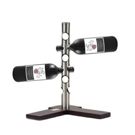Organizator pentru 6 sticle de vin, suport vertical de masă, depozitare practică și acces rapid la băuturi