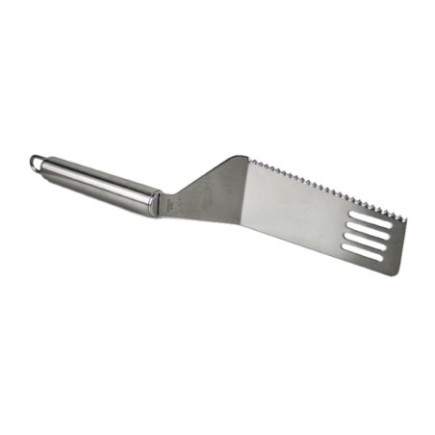 Paletă inox pentru tăiat, feliat și servit tort, plăcinte sau prăjituri, cu lama dreptunghiulară zimțată și mâner ergonomic