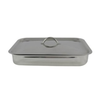 tavă inox dreptunghiulară pentru copt cu capac cu mâner