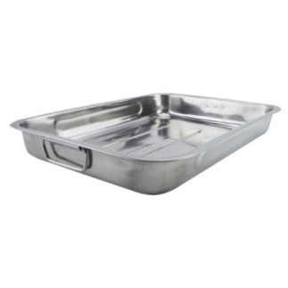 tavă dreptunghiulară din inox cu mânere pentru friptură
