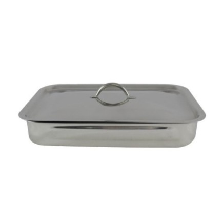 tavă inox dreptunghiulară pentru copt cu capac cu mâner
