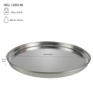 Tavă de copt din tablă cositorită, rotundă cu bordură, rezistentă, perfectă pentru pizza, plăcinte și quiche, diametru 26 cm