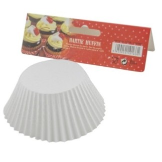 Set de forme pentru copt brioșe, rotunde, din hârtie specială albă, 3.5x7 cm, rezistente la căldură, 75 buc