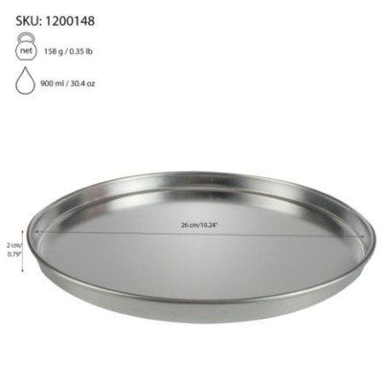 Tavă de copt din tablă cositorită, rotundă cu bordură, rezistentă, perfectă pentru pizza, plăcinte și quiche, diametru 26 cm
