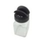 borcan de condimente din sticlă cu capac din plastic negru multifuncțional cu două clapete