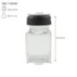 recipient din sticlă 150 ml cu capac multifuncțional din plastic negru și informații despre dimensiuni capacitate și greutate