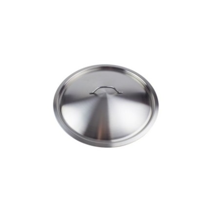capac profesional din inox cu finisaj lucios și mâner central pentru oale de bucătărie