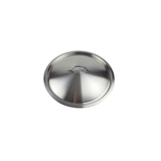 capac profesional din inox pentru oale cu bordură finisaj lucios și mâner central