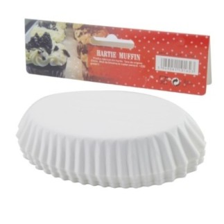 Set de hârtii pentru copt brioșe, ovale din hârtie specială albă, 8.5x4.7x2 cm, rezistente la căldură, 75 buc