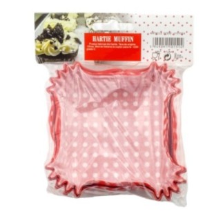 forme pătrate din hârtie colorată pentru brioșe 8x8x3 cm